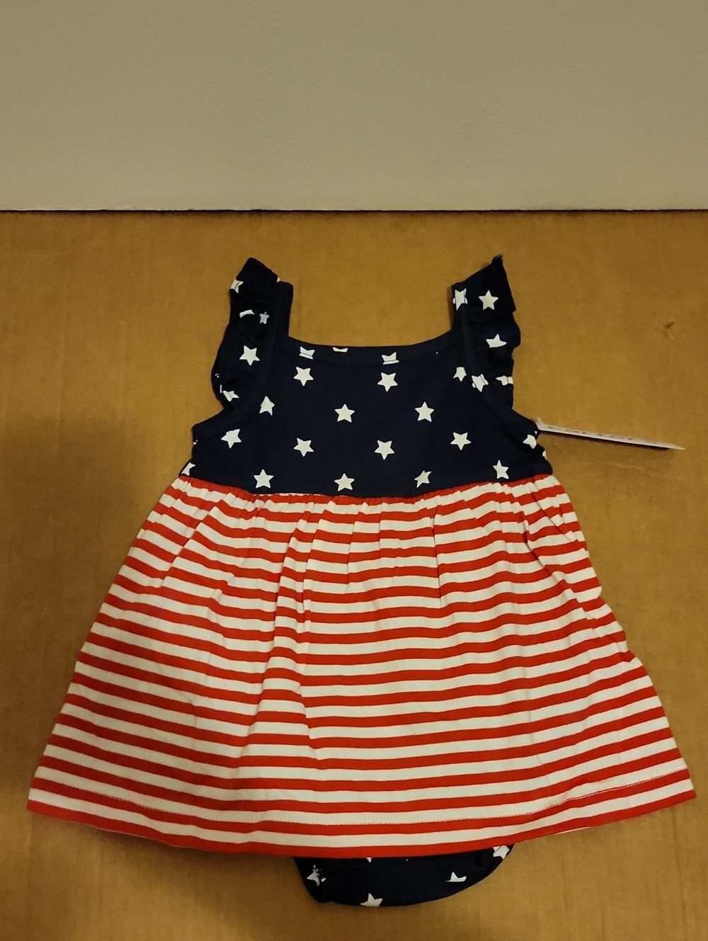 NWT: Carter's Baby Girl Americana Flag Sleeveless Bodysuit Dress